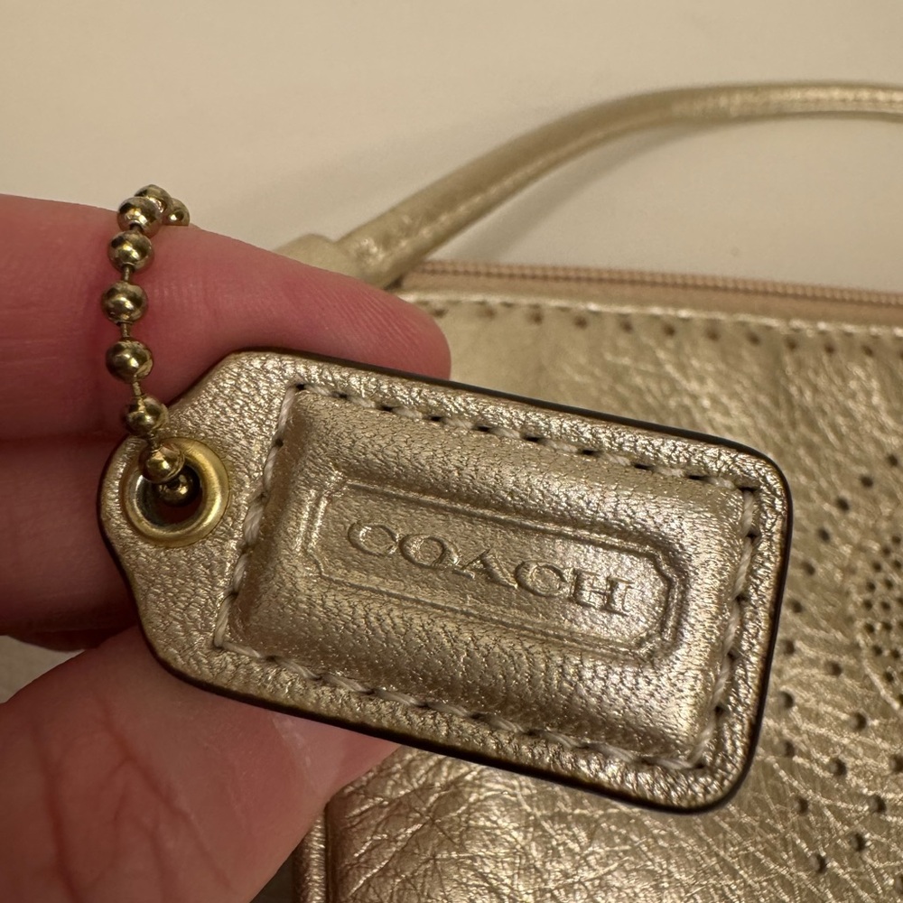 Coach Metallic Gold Wristlet - image 3